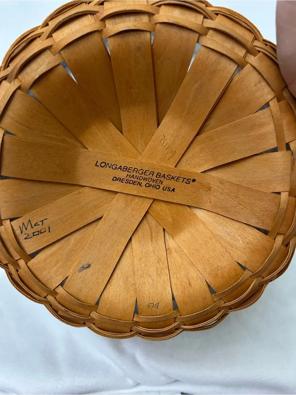 Longaberger 2001 Hostess Banker’s Waste Basket